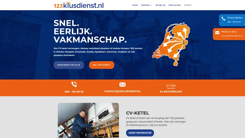 Website van 123Klusdienst