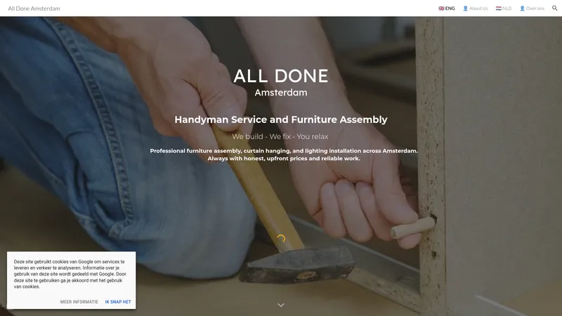Website van All Done Amsterdam