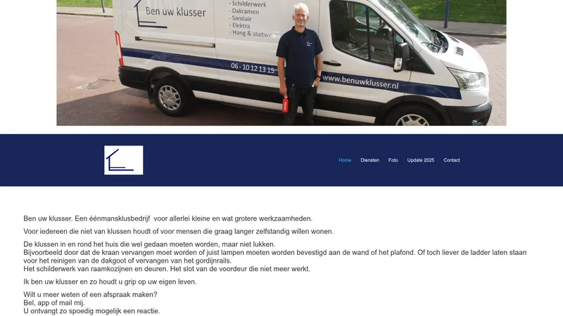 Website van Ben uw klusser