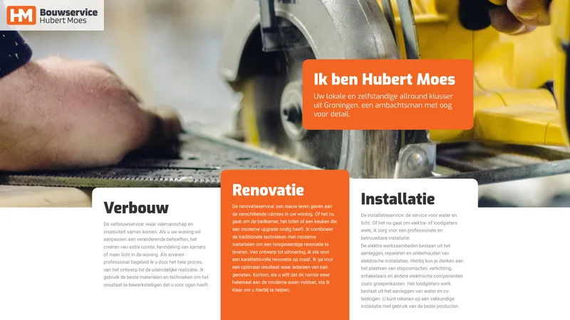 Website van Bouwservice Hubert Moes