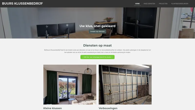 Website van Buurs klussenbedrijf