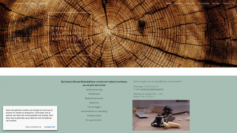 Website van Charita's Allround Klusbedrijf