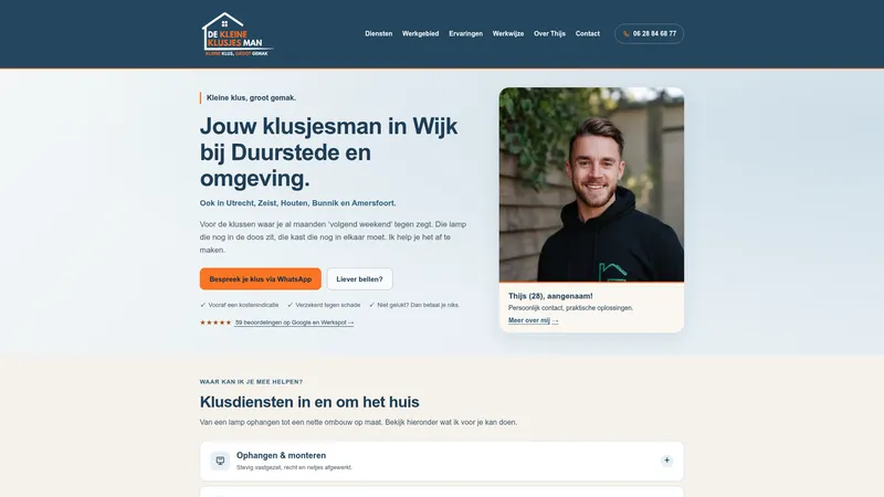 Website van De Kleine Klusjesman