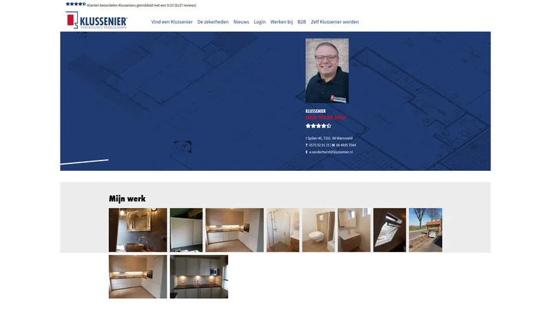 Website van De Klussenier André van der Horst