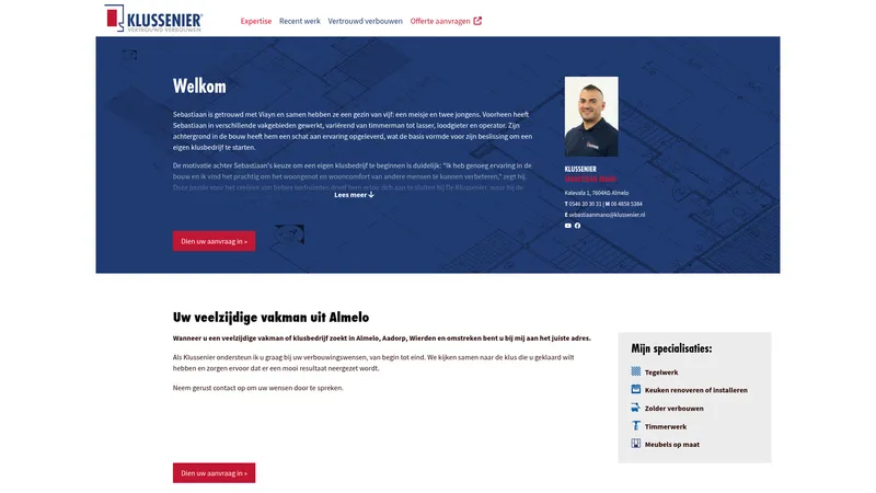 Website van De Klussenier Sebastiaan Mano
