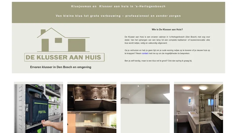 Website van De Klusser aan huis