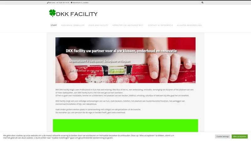 Website van DKK Facility - Bouw & Klusbedrijf