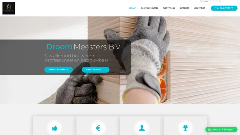 Website van Droom Renovatie