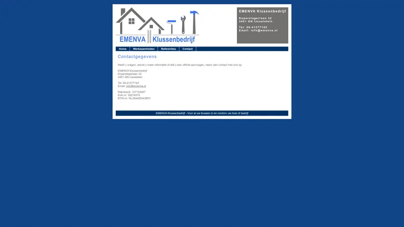Website van EMENVA Klussenbedrijf