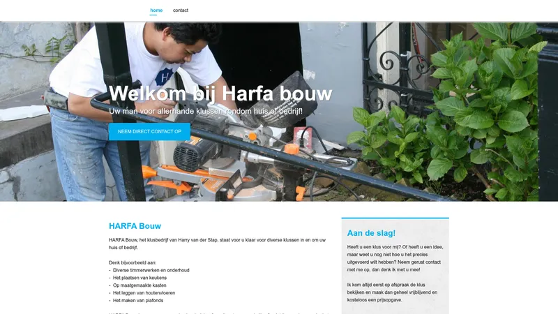 Website van Harfa Bouw Timmerwerk en Onderhoud