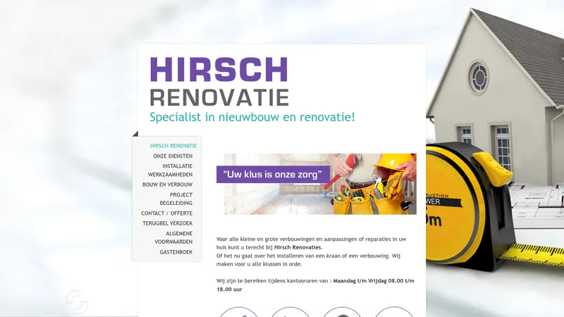 Website van Hirsch Renovaties