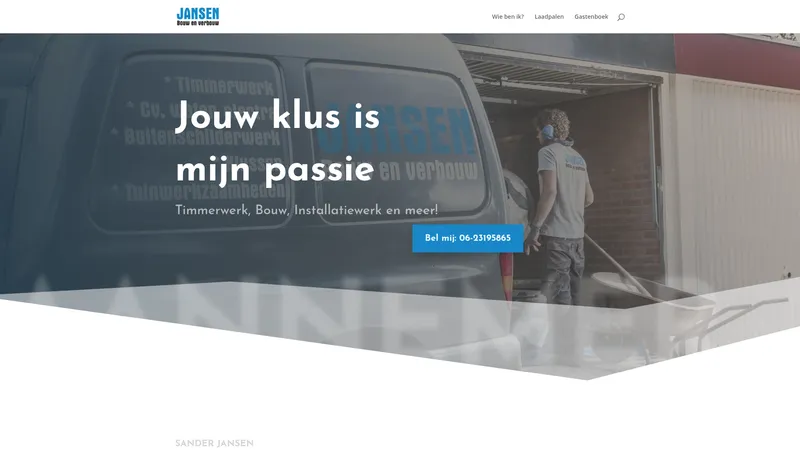Website van Jansen Bouw en Verbouw - klusbedrijf en tuinaanleg