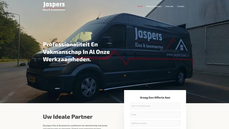 Website van Jaspers klus & bouw service