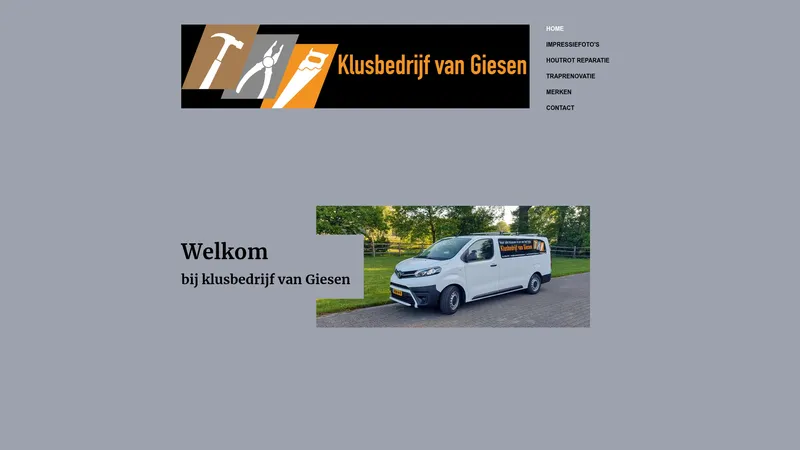 Website van Klus en traprenovatiebedrijf van Giesen