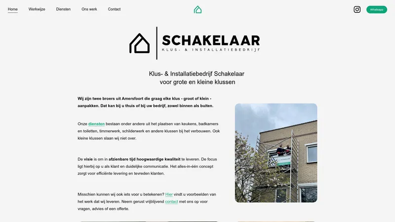 Website van Klus- & Installatiebedrijf Schakelaar
