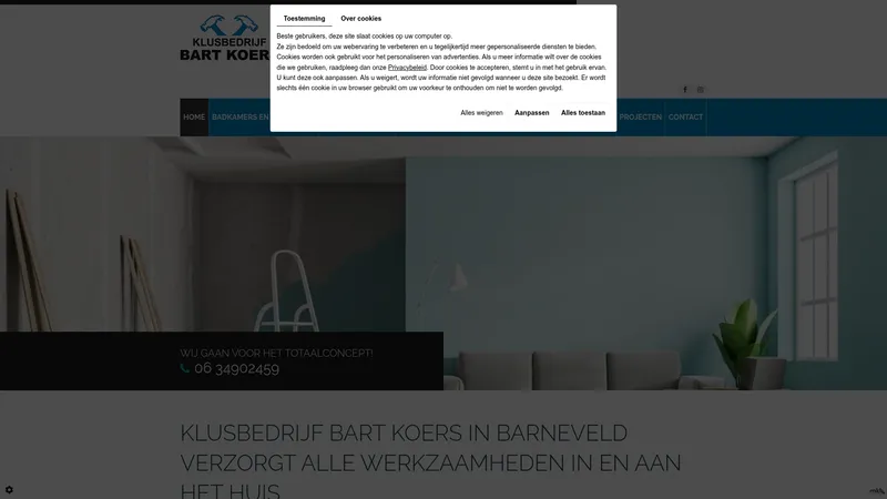 Website van Klusbedrijf Bart Koers