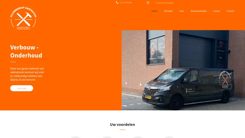Website van Klusbedrijf Castricum