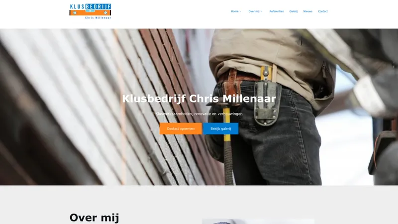Website van Klusbedrijf Chris Millenaar