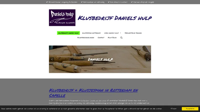 Website van klusbedrijf Daniels hulp