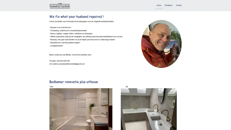 Website van Klusbedrijf Enschede
