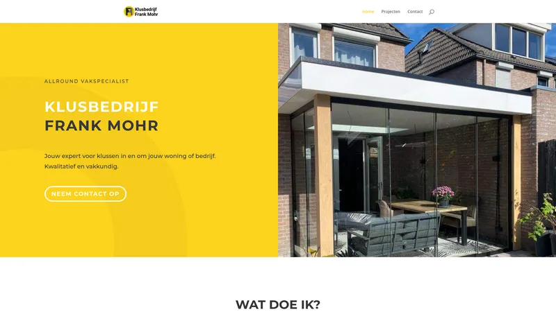 Website van Klusbedrijf Frank Mohrš