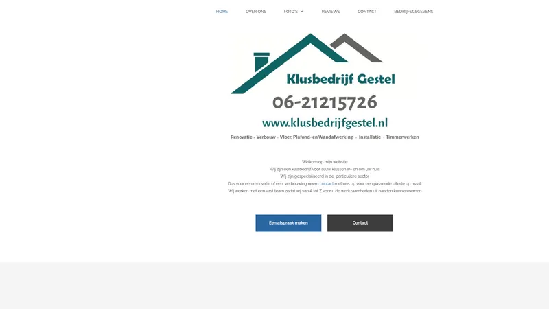 Website van Klusbedrijf Gestelš