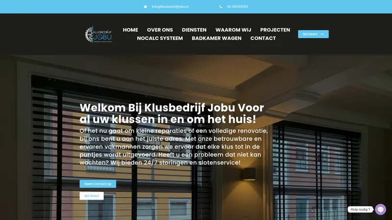 Website van Klusbedrijf Jobu