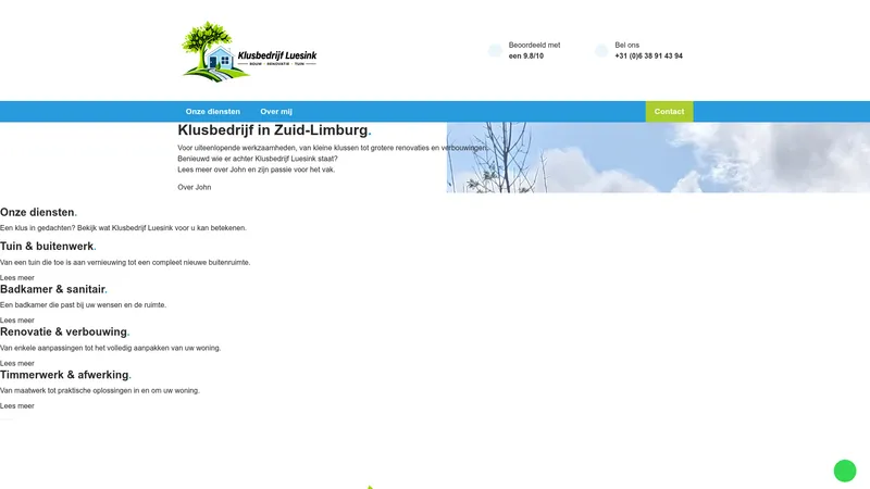 Website van Klusbedrijf Luesink