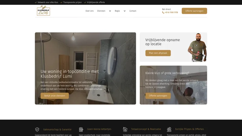 Website van Klusbedrijf LuMiđź›