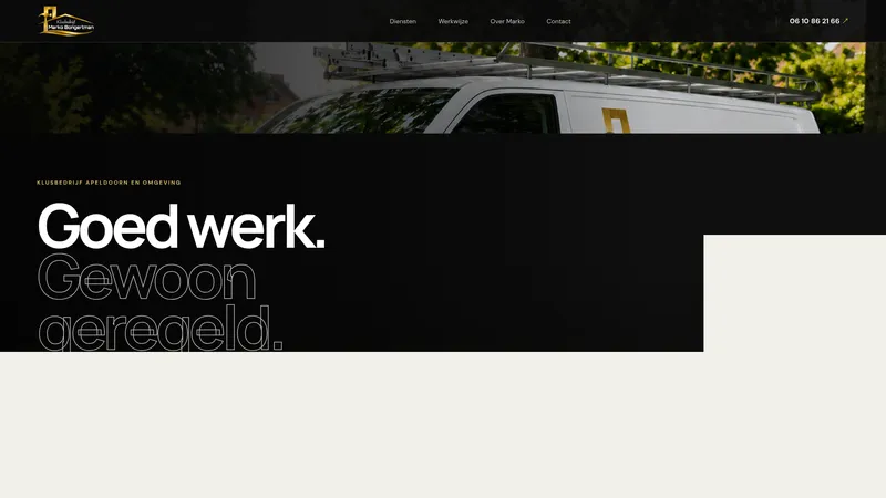 Website van Klusbedrijf Marko Bongertman