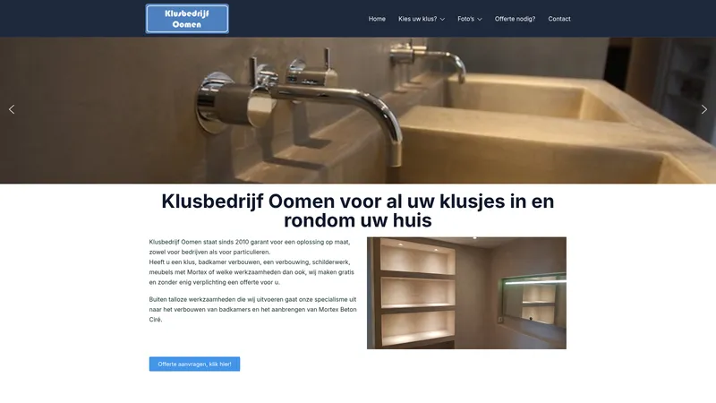 Website van Klusbedrijf Oomen🛠