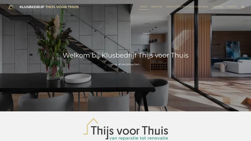 Website van Klusbedrijf Thijs voor Thuis