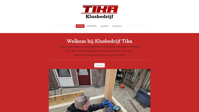 Website van Klusbedrijf tika