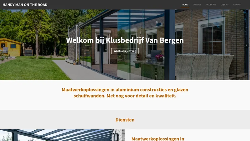 Website van Klusbedrijf Van Bergen