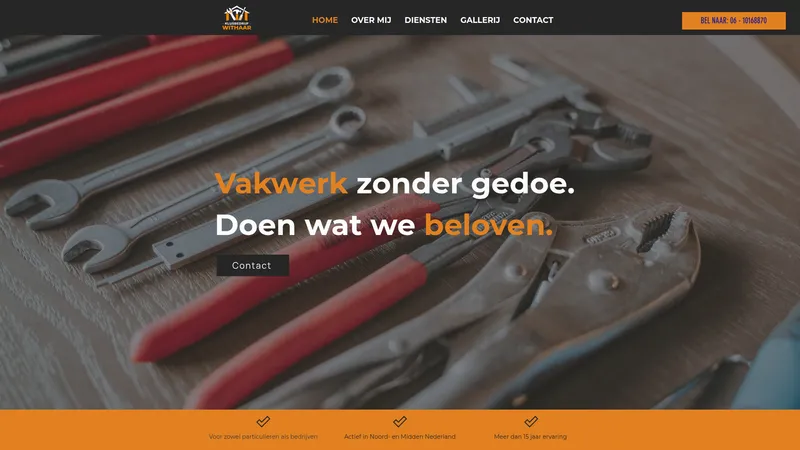 Website van Klusbedrijf Withaar