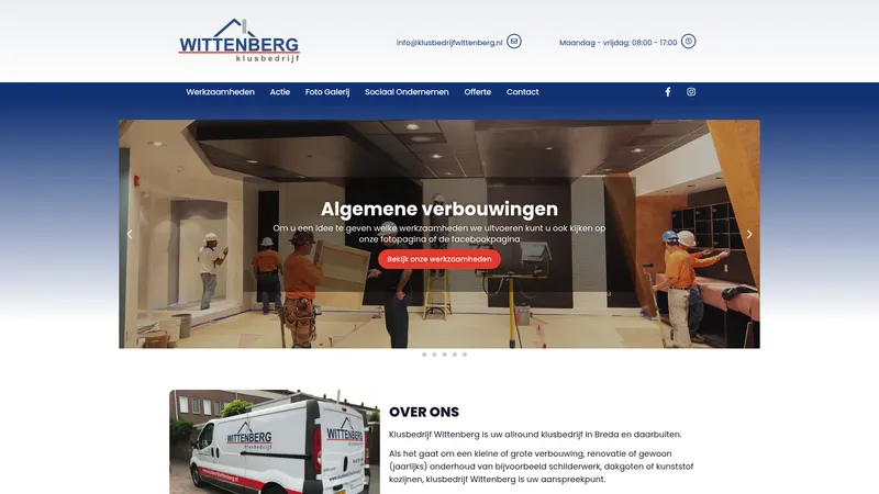 Website van Klusbedrijf Wittenberg