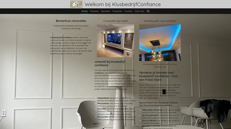 Website van KlusbedrijfConfiance