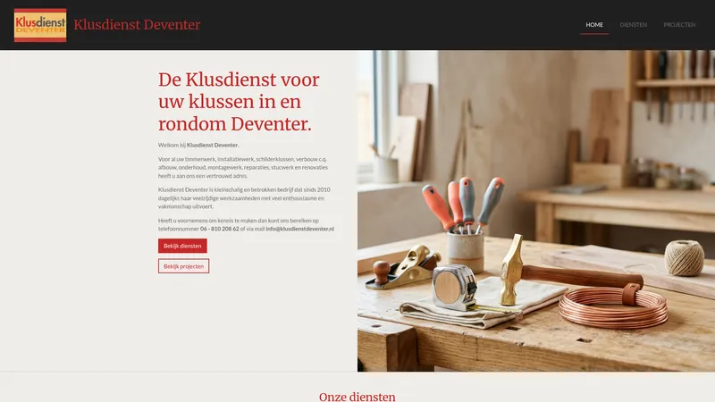 Website van Klusdienst Deventer