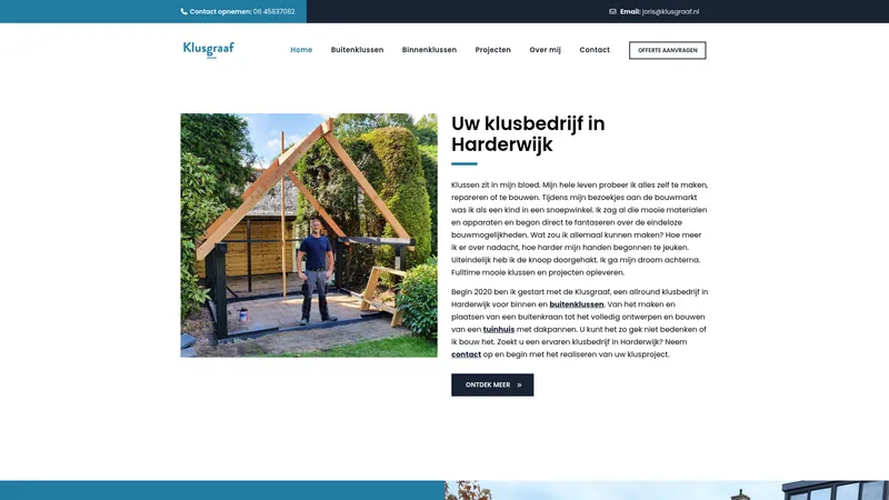 Website van Klusgraaf | Klusbedrijf | Overkapping | Veranda | Timmerman