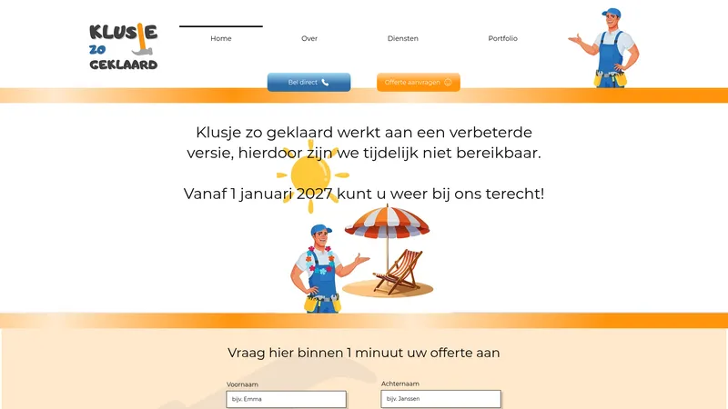 Website van Klusje zo geklaard