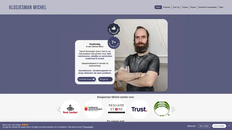 Website van Klusjesman Michel