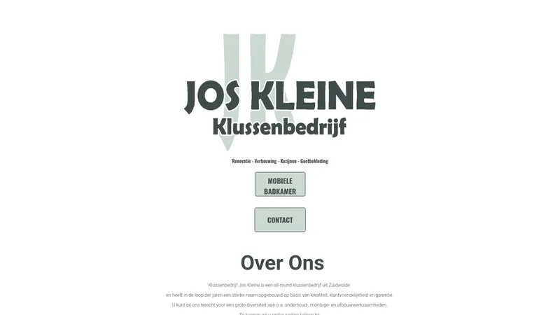 Website van Klussenbedrijf Jos Kleine
