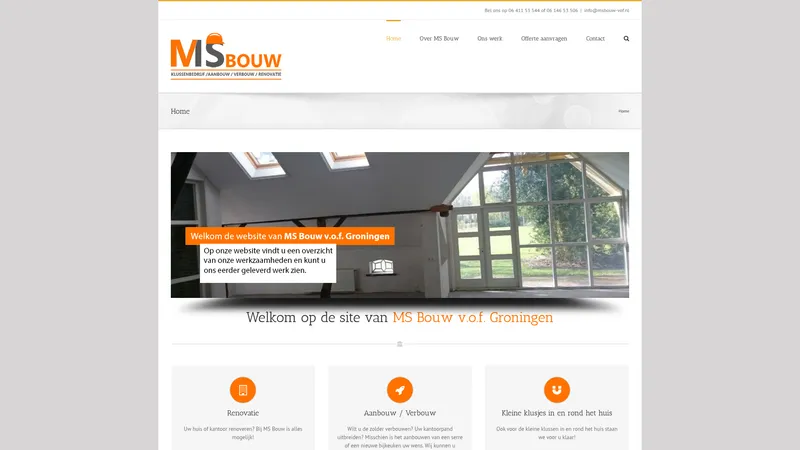 Website van Klussenbedrijf M.S.