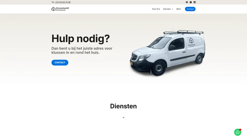 Website van Klussenbedrijf Purmerend