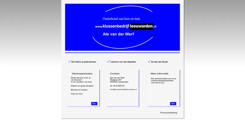 Website van Klussenbedrijfleeuwarden