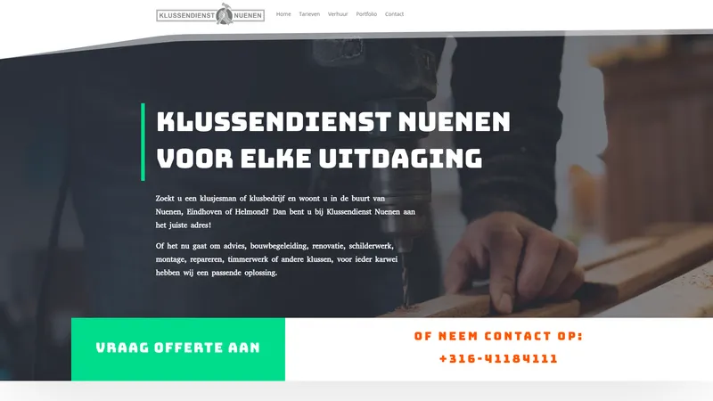 Website van Klussendienst Nuenen