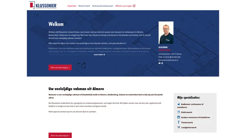 Website van Klussenier Jeroen Kroon