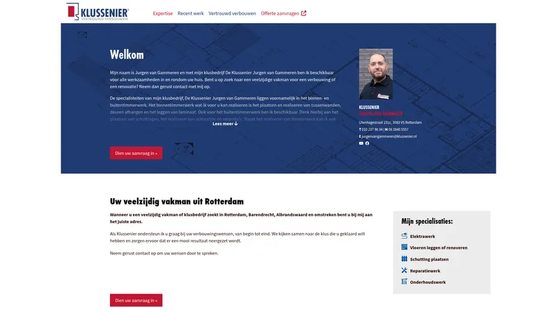 Website van Klussenier Jurgen van Gammeren 🛠