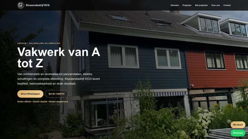 Website van klussersbedrijf DCG