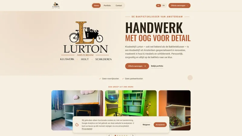 Website van Lurton Bakfietsklusser.nl